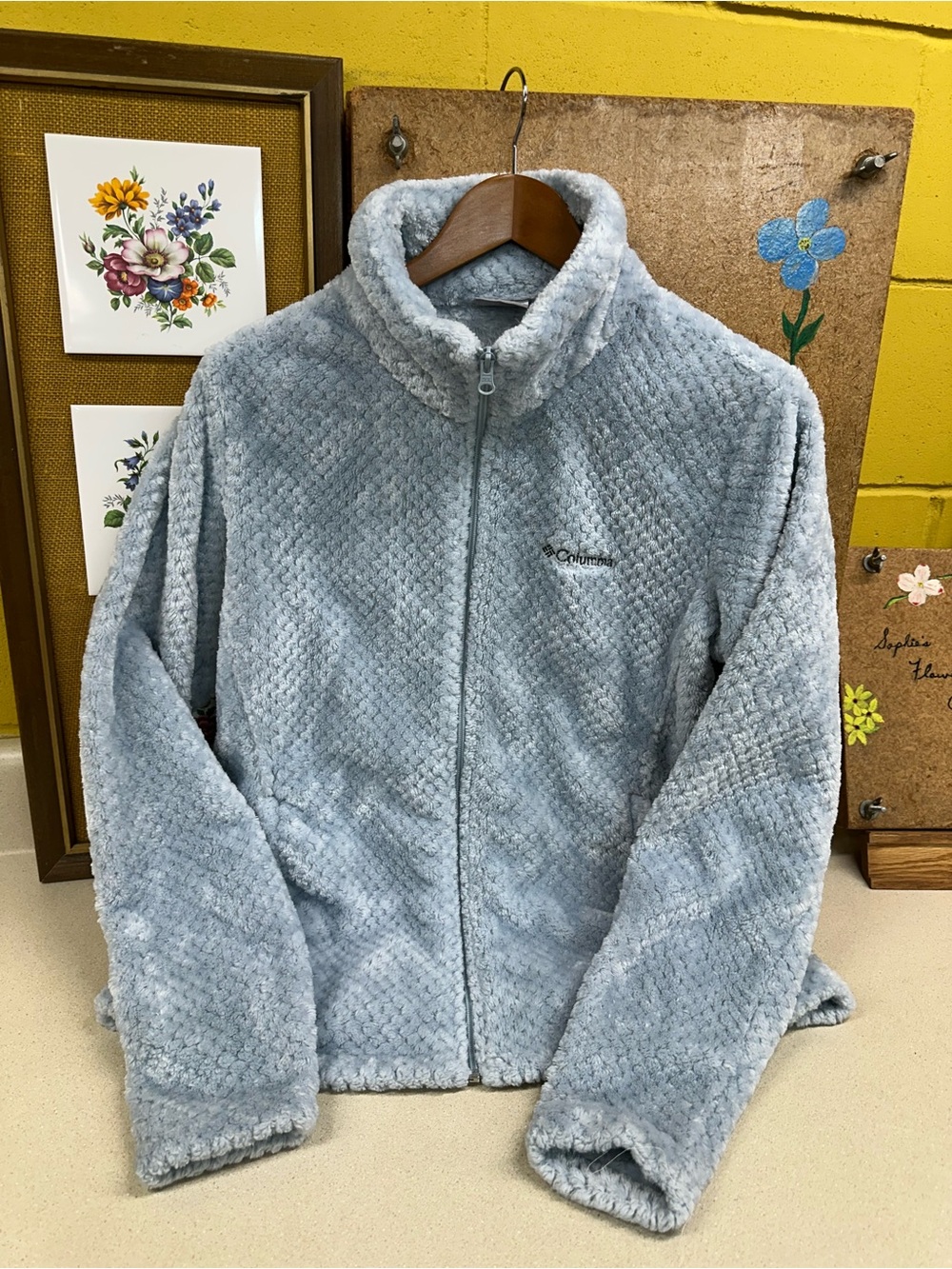 Columbia Women's Light Blue Plush Full-Zip Jacket L